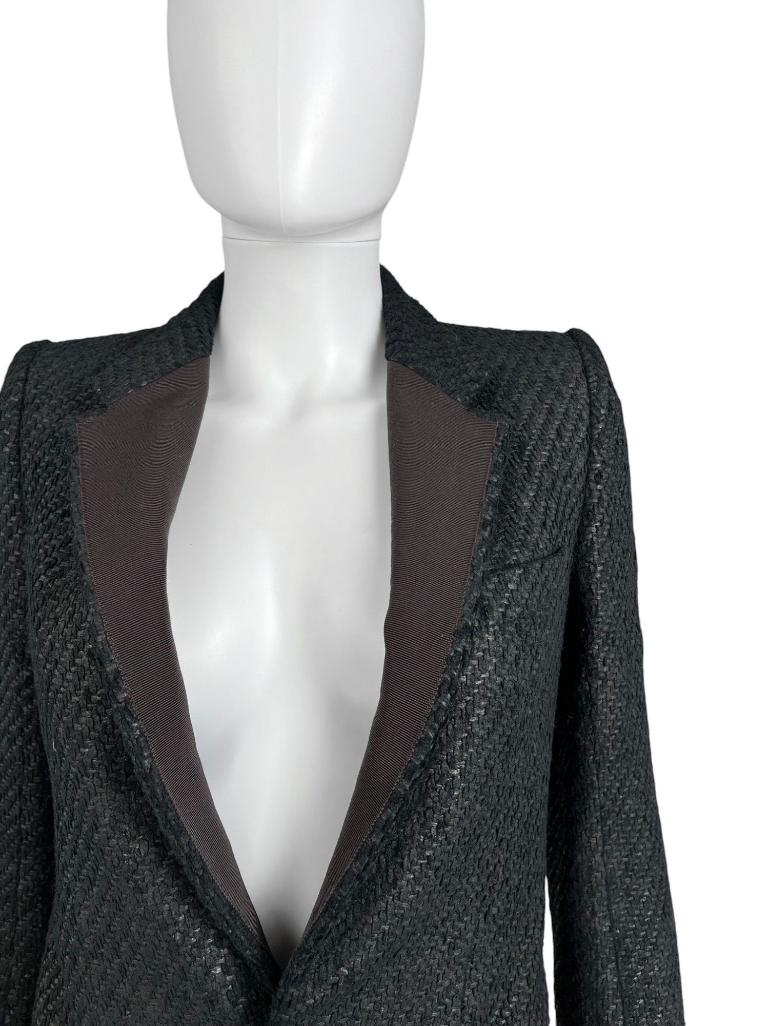 Haider Ackermann 2000's Carbon Tweed Black Jacket Size XS / US 0-2 / IT 36-38 - 4 Thumbnail
