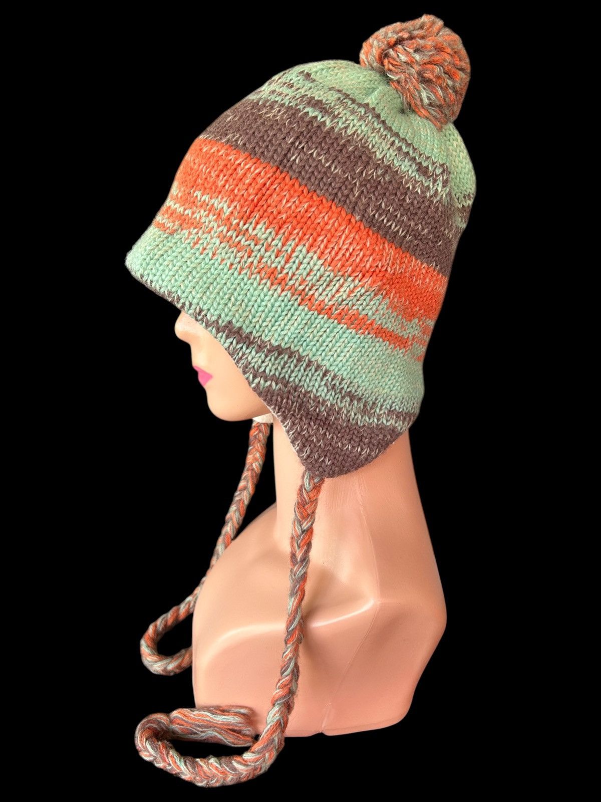 Kapital Vintage Roxy Stripe Knitted Beanie Hats Size ONE SIZE - 1 Thumbnail