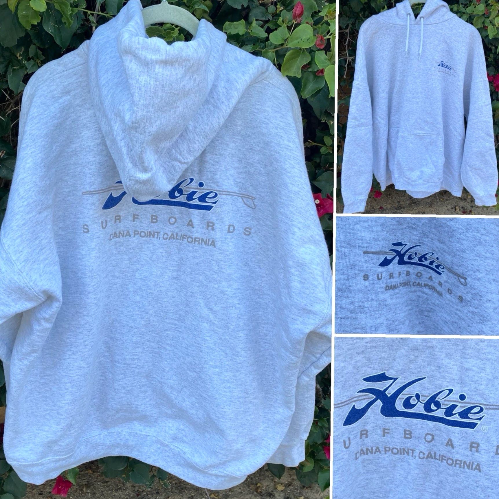 Vintage VINTAGE Hobie Surfboards Dana Point CA Hoodie Sweatshirt Gray Pullover XL 90s Mens Size US XL / EU 56 / 4 - 2 Thumbnail