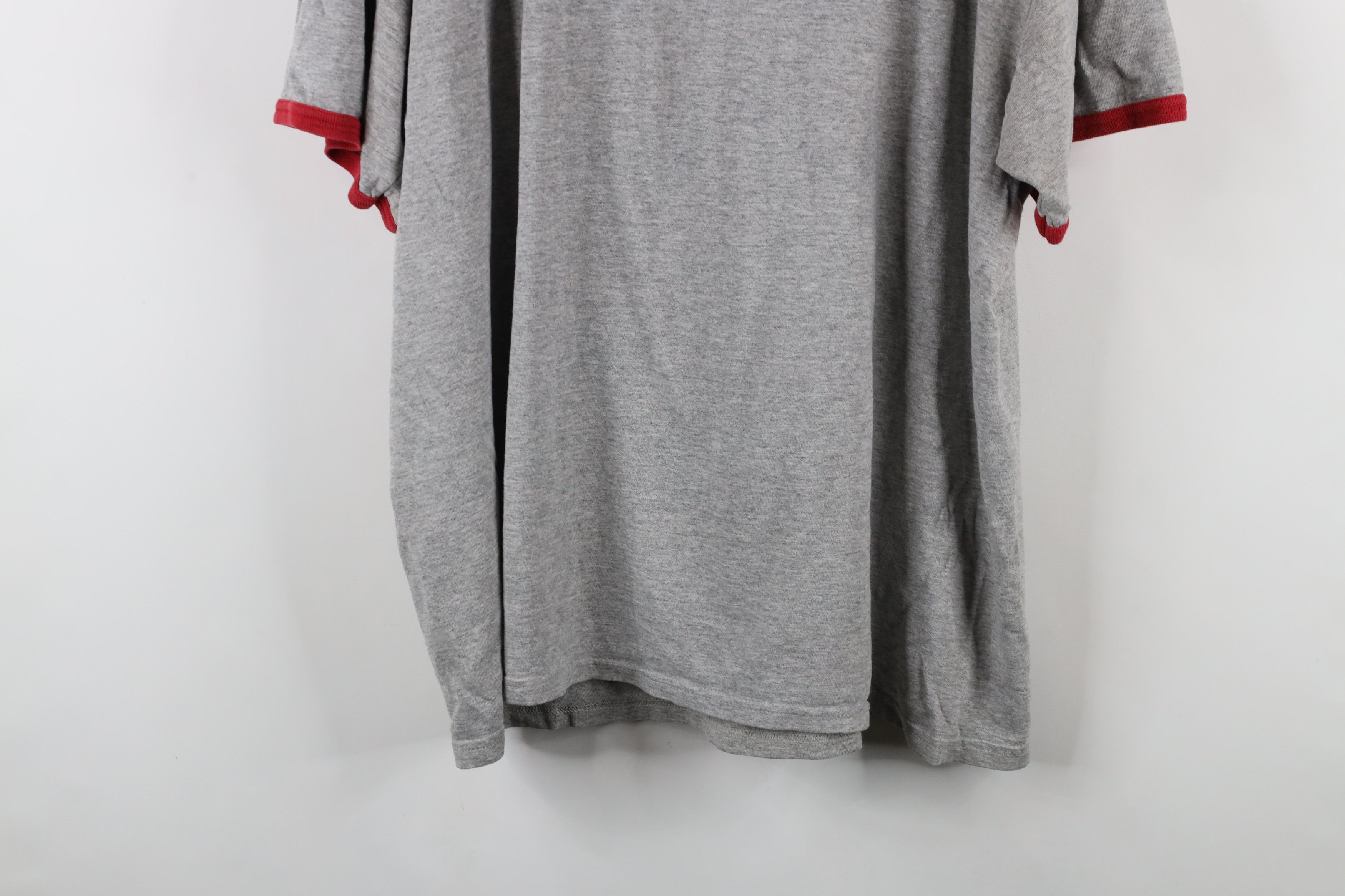 Nike × Vintage Vintage 90s Nike Scott Mini Swoosh Ringer T-Shirt Gray Size US XXL / EU 58 / 5 - 14 Thumbnail