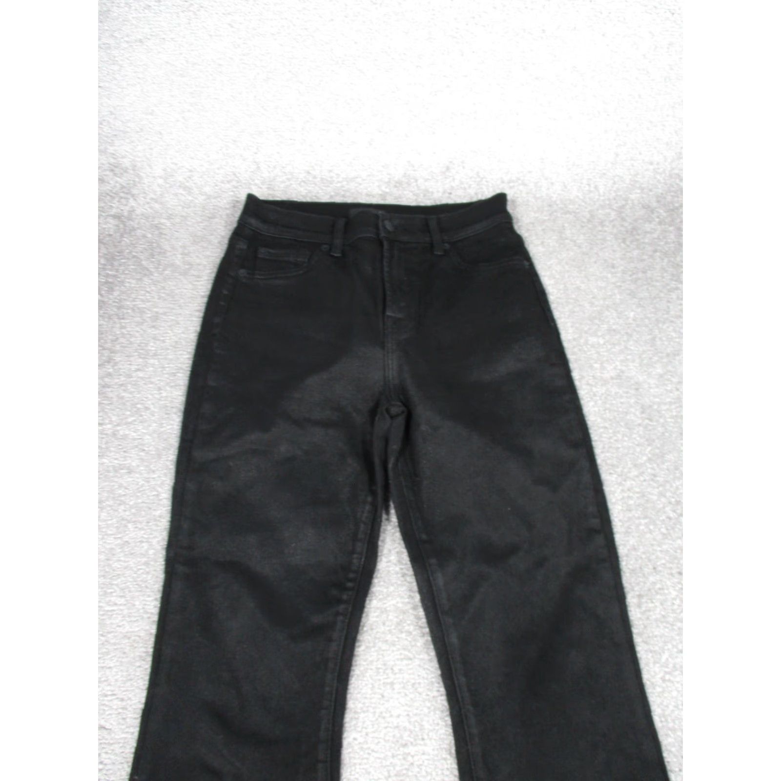 7 For All Mankind 7 For All Mankind Jeans Womens Black Charcoal Mid Rise Straight Leg 26" Waist Glitter Size 26" / US 2 / IT 38 - 2 Thumbnail