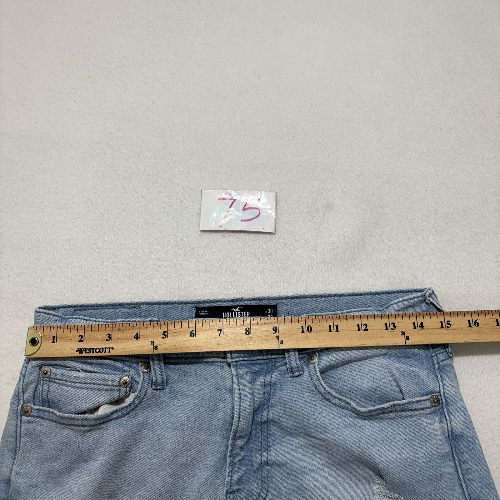 Hollister Hollister 30x31 Slim Straight Leg Jeans Ripped Stretch Blue Size 30" / US 8 / IT 44 - 14 Thumbnail