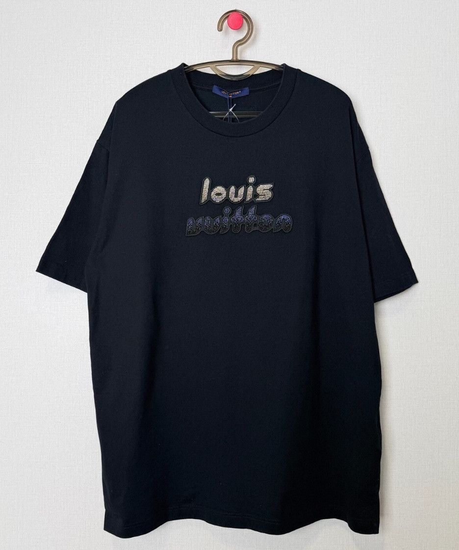 Louis Vuitton Louis Vuitton Black Chest Beaded Letter Logo Short Sleeve Size US XXL / EU 58 / 5 - 1 Thumbnail