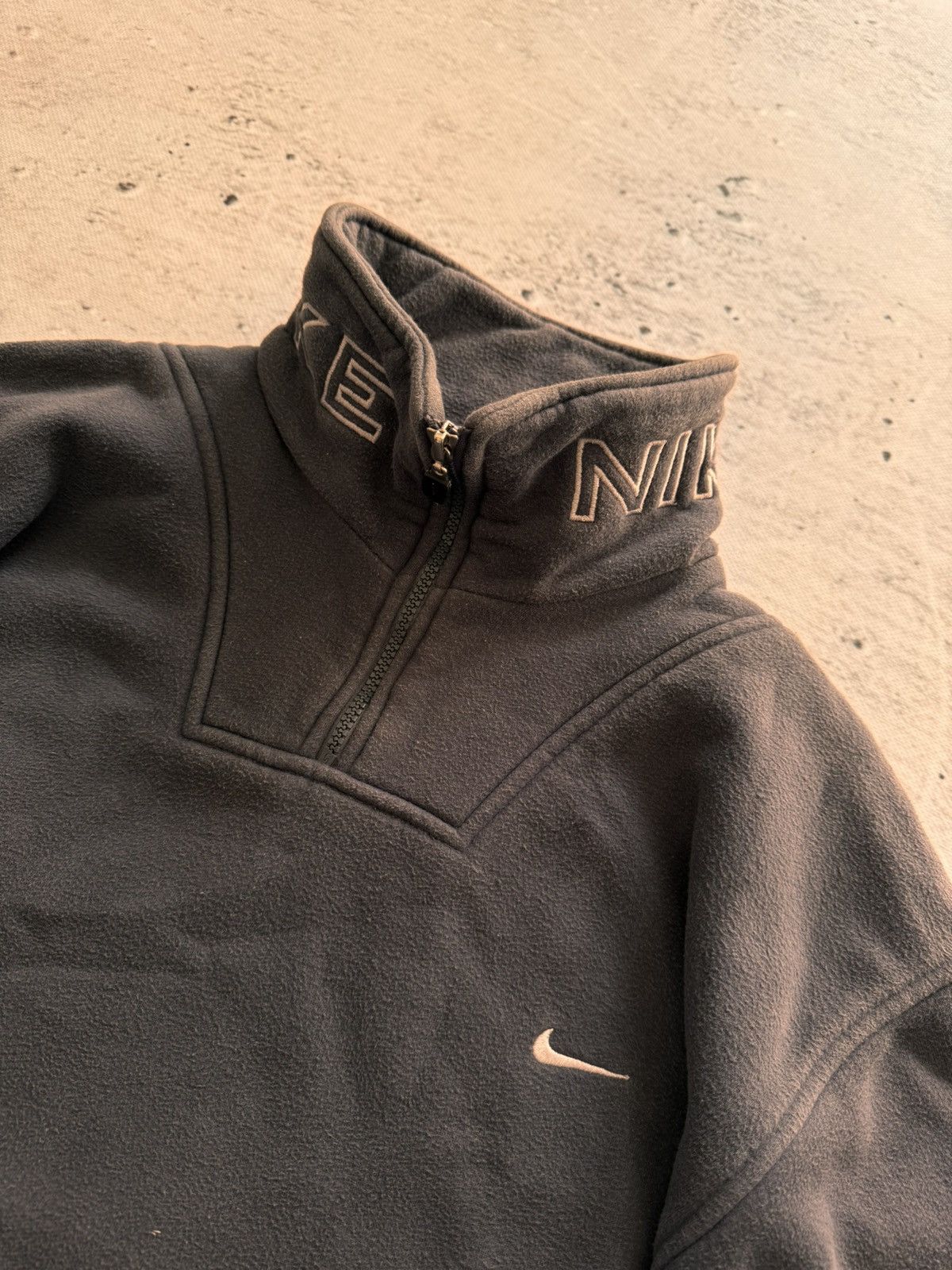Nike × Vintage NIKE 1/3 ZIP VINTAGE BASIC LOGO OVERSIZE BOXY HOODIE Size US XL / EU 56 / 4 - 4 Thumbnail