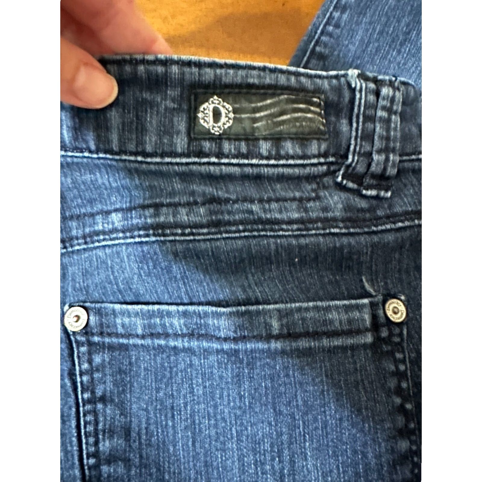 Vintage Democracy Justice Jegging Jeans Womens Size 8 Mid Rise Medium Wash Blue Denim Comfort Regular, Logo, Solid, Zip Closure Size 30" / US 8 / IT 44 - 5 Thumbnail