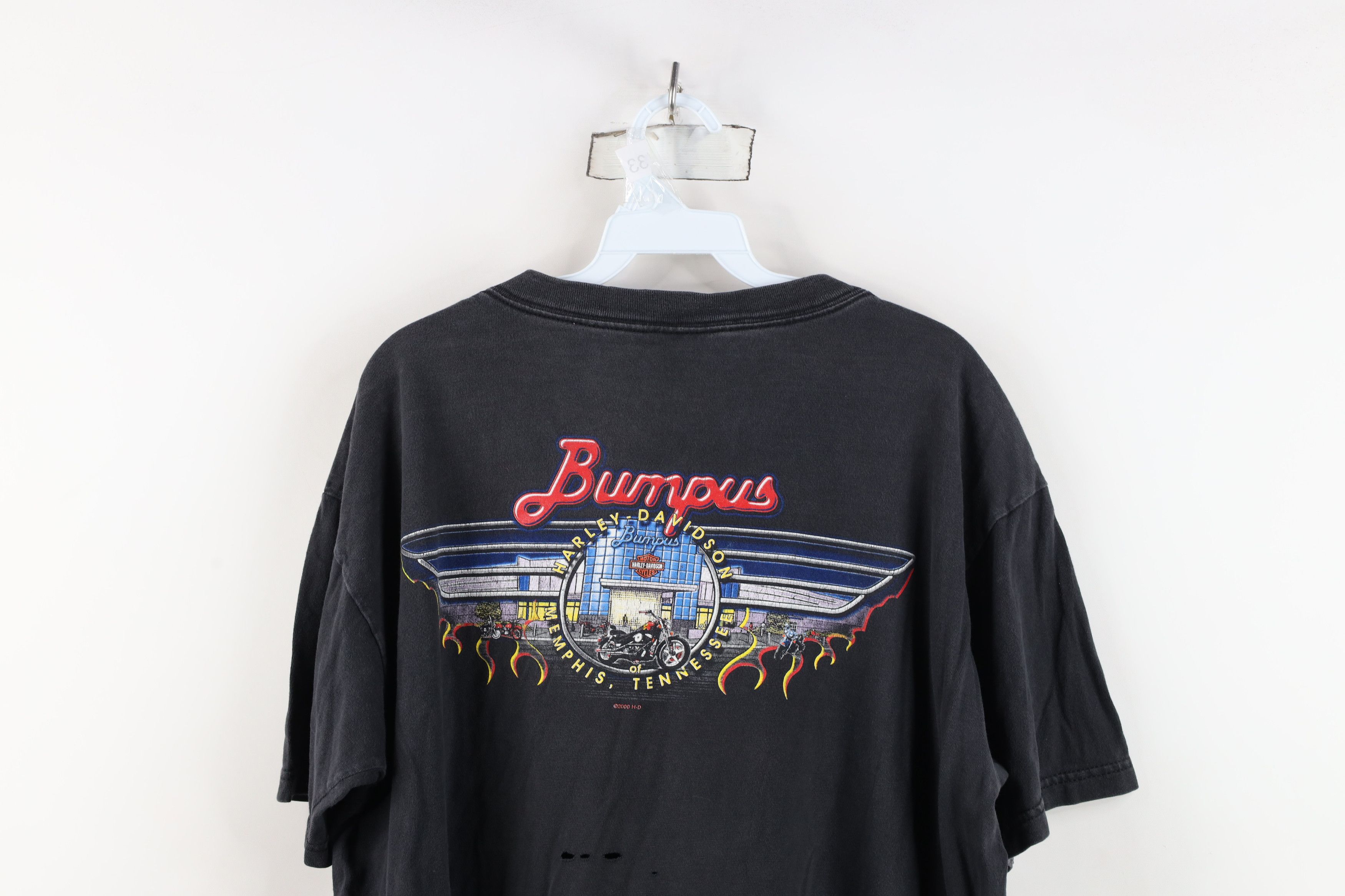 Harley Davidson Vintage Y2K 2000 Harley Davidson Fire Flames T-Shirt USA Size US XL / EU 56 / 4 - 14 Thumbnail