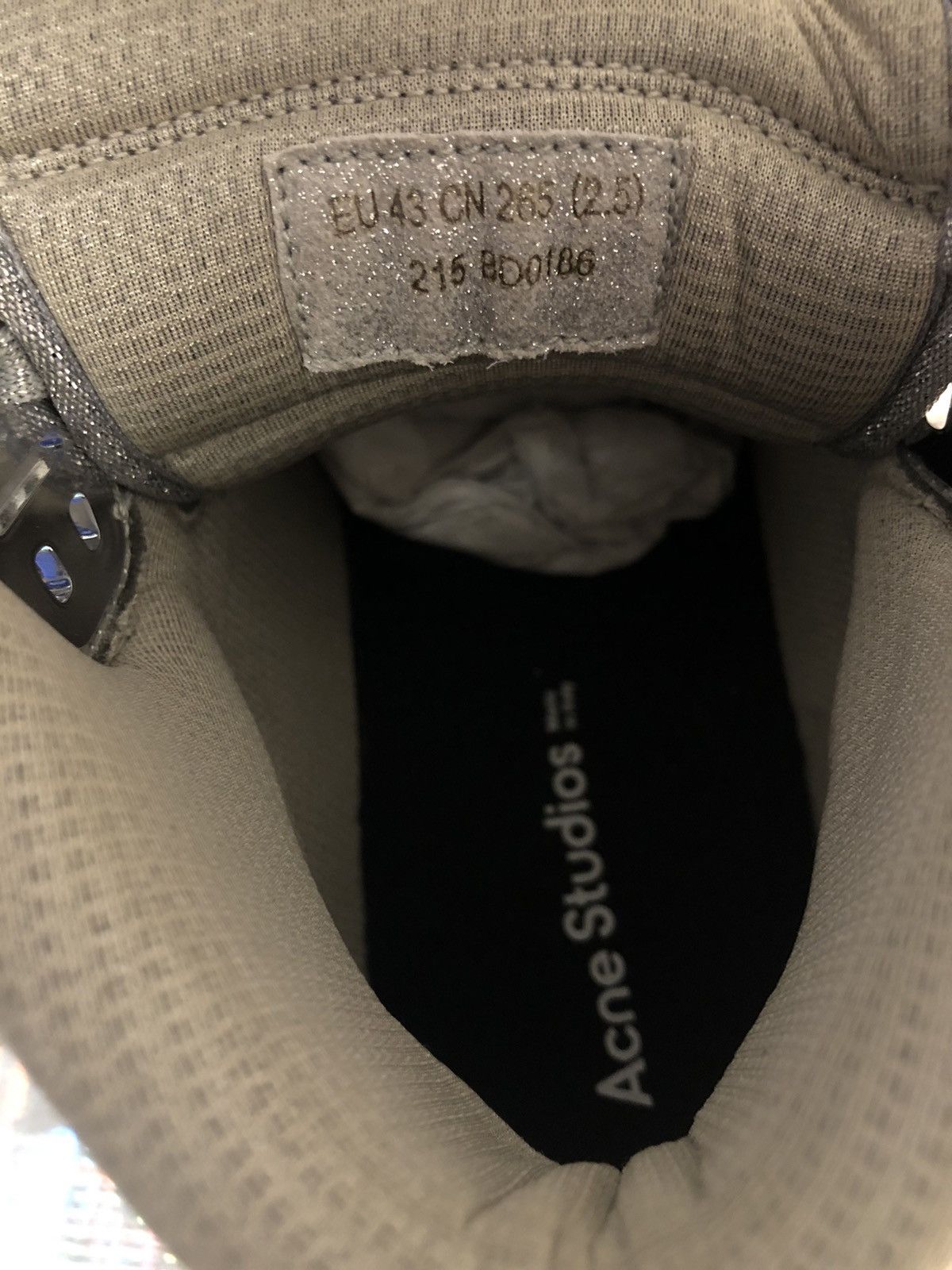 Acne Studios Acne Studios Silver HighTop Glitter Sneakers Size US 10 / EU 43 - 5 Thumbnail