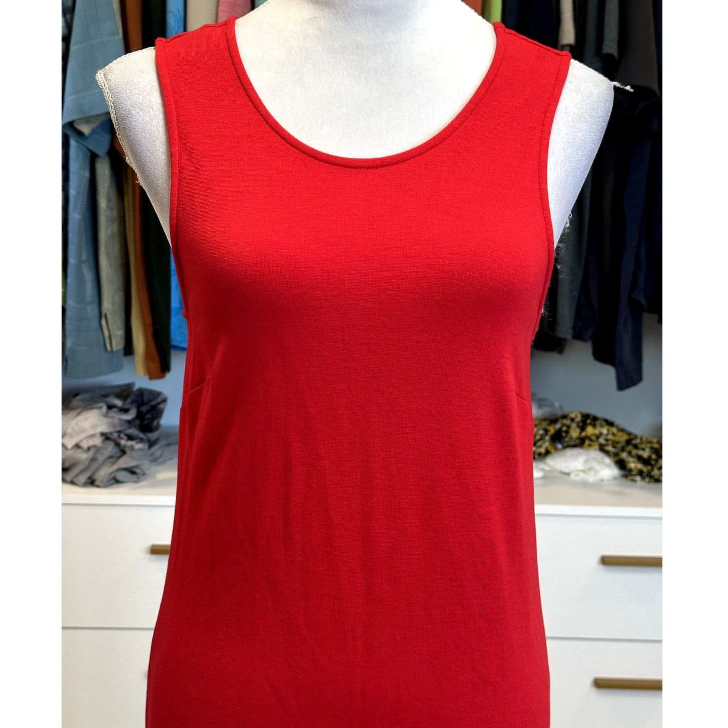 Other Crown & Ivy Women's Red Sleeveless Fringe Hem Midi Dress S Size S / US 4 / IT 40 - 2 Thumbnail