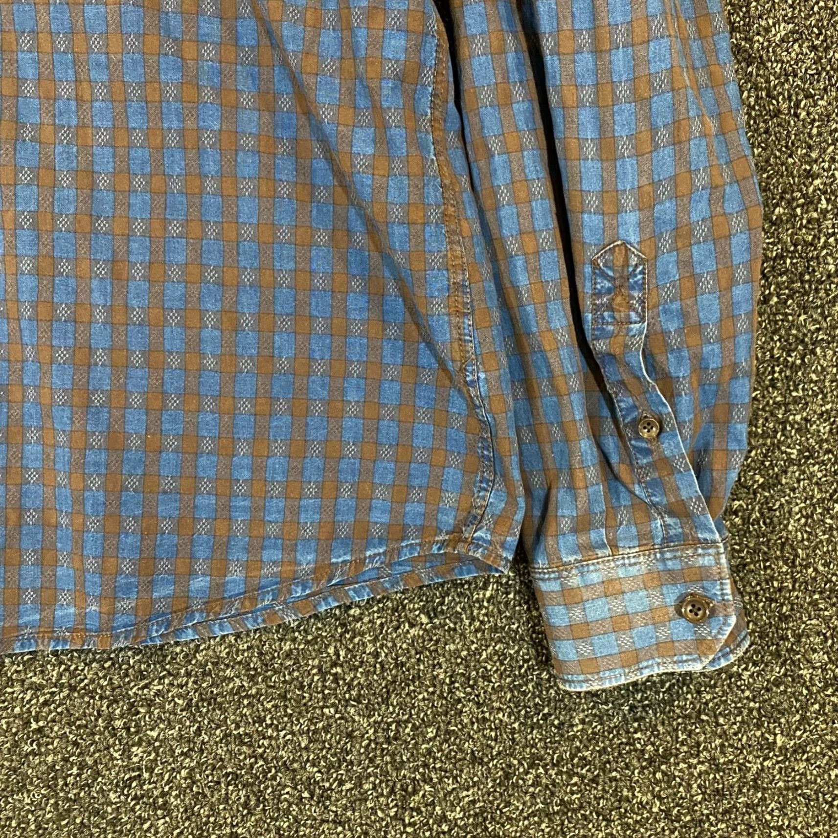 Carbon2Cobalt VINTAGE Carbon2cobalt Mens XL Flannel Shirt Long Sleeve Button-Up Plaid Cotton Casual Winter Winter Blue Brown Size US XL / EU 56 / 4 - 3 Thumbnail