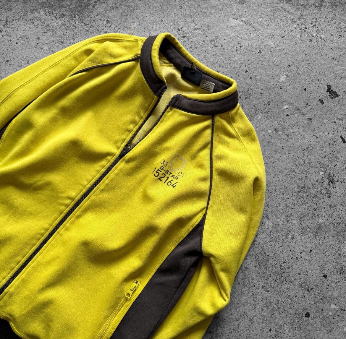G-Star G-Star Raw Mens Full Zip Track Jacket Yellow Brown Logo Size US XL / EU 56 / 4 - 4 Thumbnail