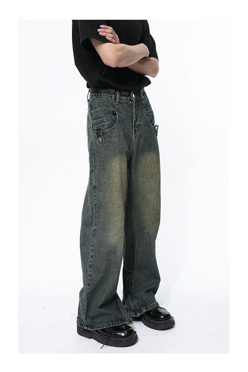 Japanese Brand × Jean Blue Washed Distressed Zipper Jeans Size US 33 - 5 Thumbnail