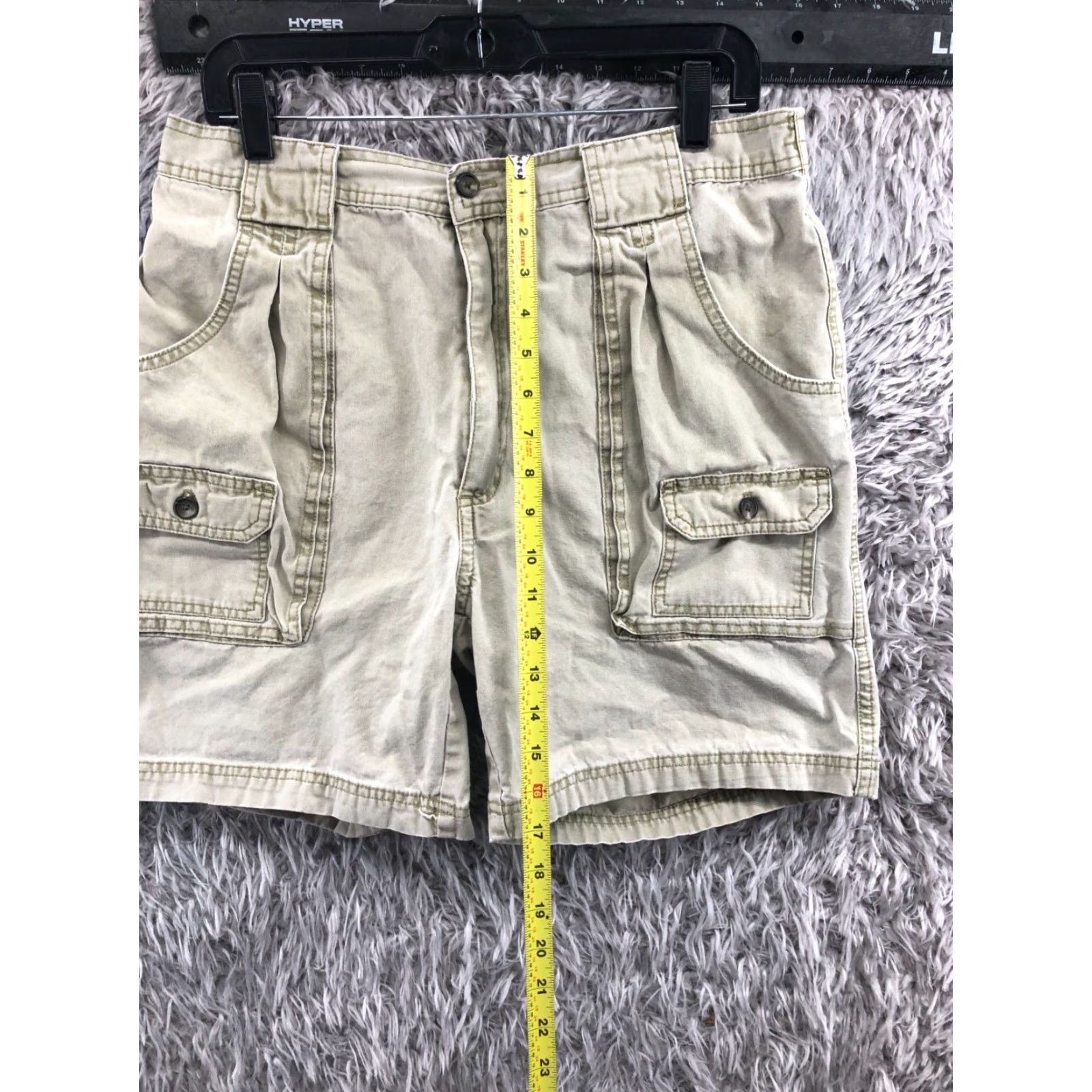 Vintage Unbranded Cargo Shorts Mens 36 Beige Cotton Blend 5-Pocket Regular Mid Rise Canvas Size US 36 / EU 52 - 3 Thumbnail