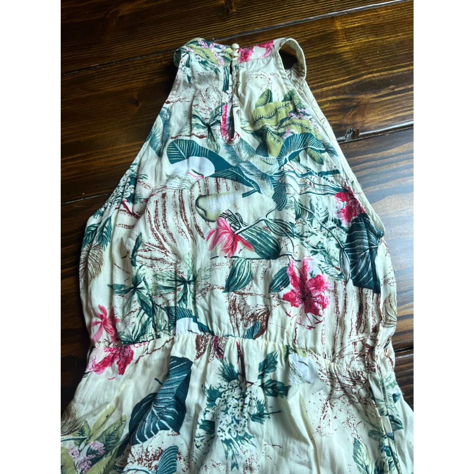 Shein SheIn Dress Women's 4 Maxi Floral Hawaiian Slit Pink Tan Green Size S / US 4 / IT 40 - 2 Thumbnail