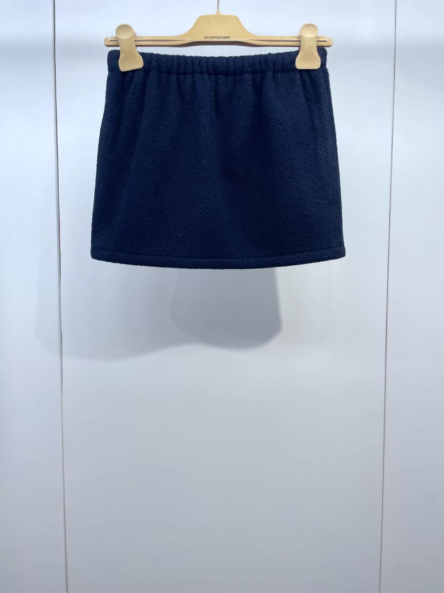Miu Miu MIU MIU Navy Blue Fleece Drawstring Waist Skirt 97 New Size 25" / US 0 / IT 36 - 2 Thumbnail