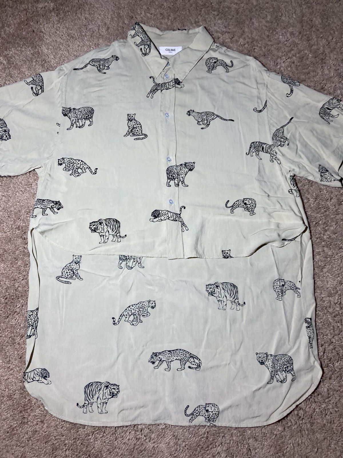 Celine SS22 Celine Jaguar Animal Print Viscose Feline Tailcoat Hedi Size US XS / EU 42 / 0 - 2 Thumbnail