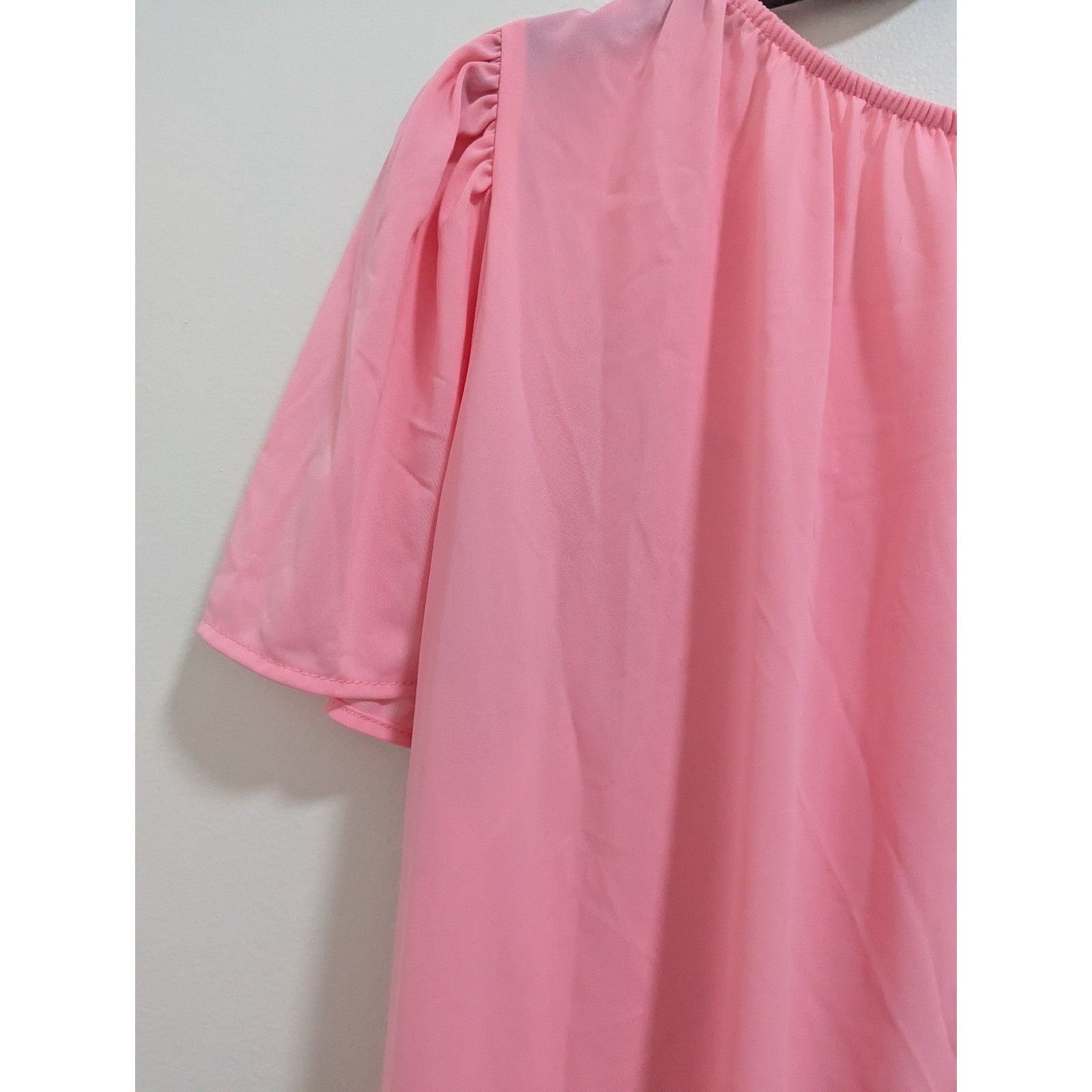 Other Vintage ShadowLine Nylon Nightgown Gown Sz Sm Embroidered Fl Size ONE SIZE - 6 Thumbnail