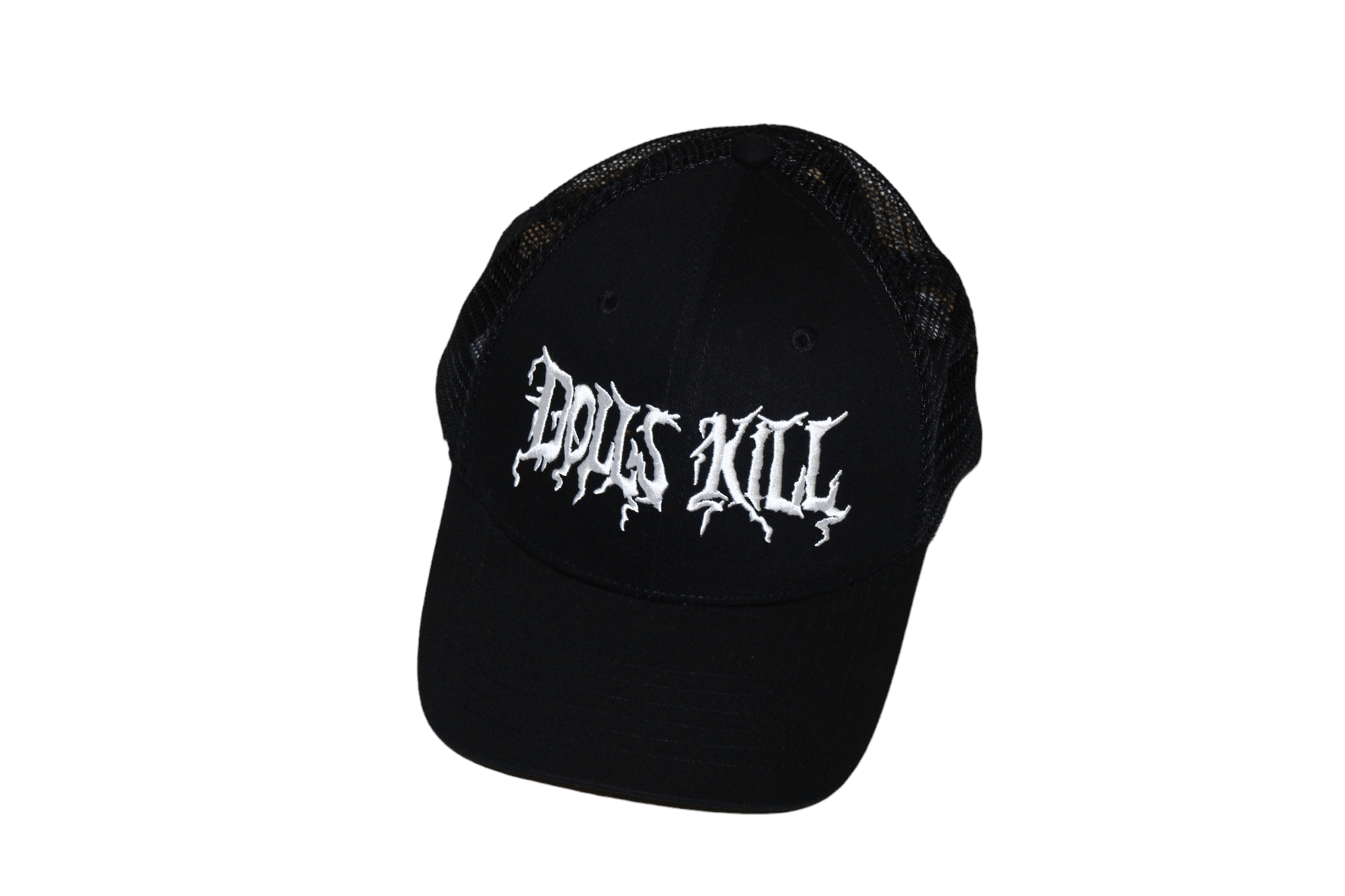 Japanese Brand 🔥 Dolls Kill death metal script logo trucker hat Size ONE SIZE - 5 Thumbnail