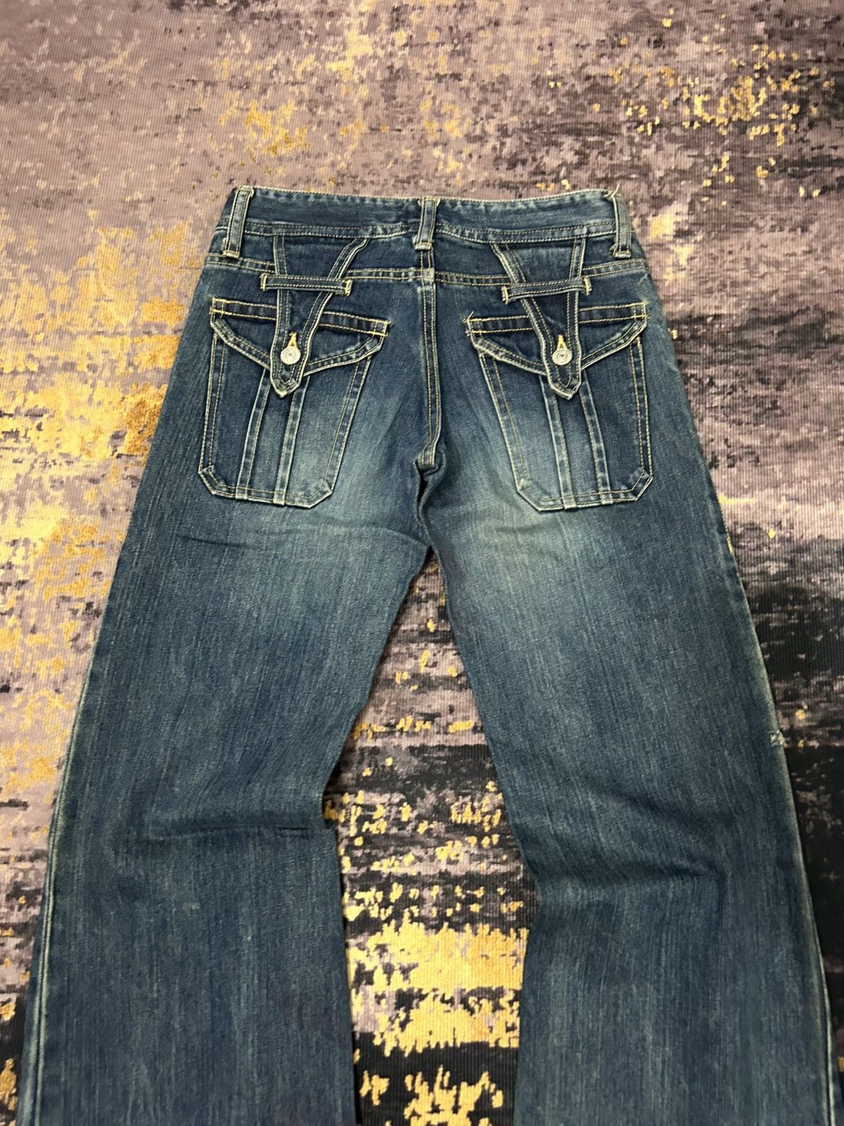If Six Was Nine Vintage Edge Rupert Multi Pocket Flare Jeans Size US 29 - 9 Thumbnail