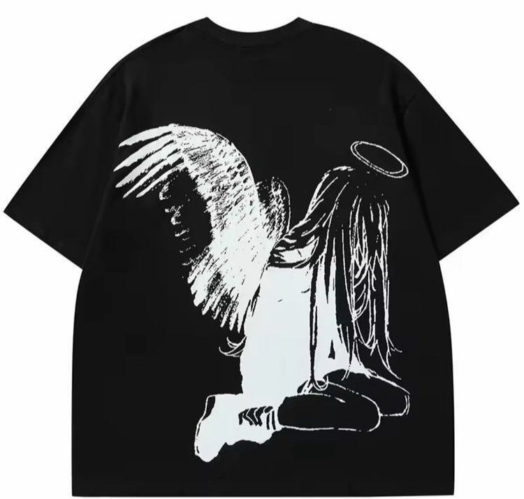 Japanese Brand Streetwear Y2K Creative Angel Sketch Short Sleeve T-Shirt Size US XL / EU 56 / 4 - 3 Thumbnail
