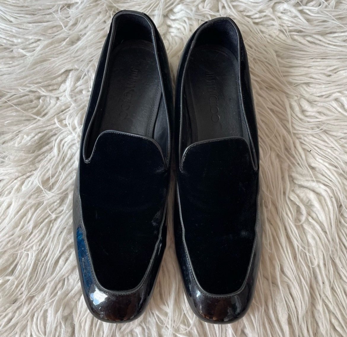 Jimmy Choo Jimmy Choo Patent Leather Velvet Panel Loafers Size US 9.5 / EU 42-43 - 2 Thumbnail