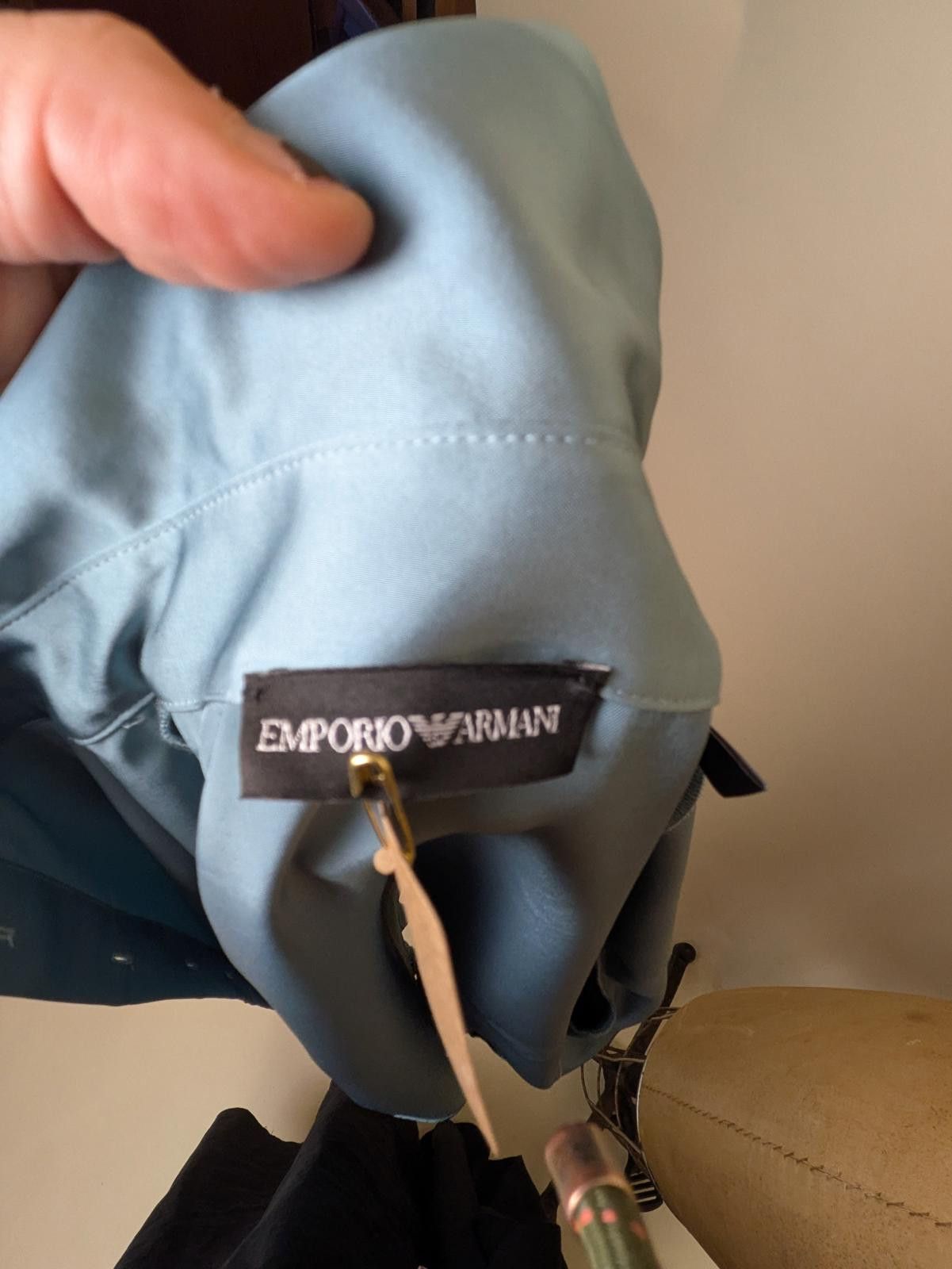 Emporio Armani Armani ice blue satin button up shirt Size M / US 6-8 / IT 42-44 - 6 Thumbnail
