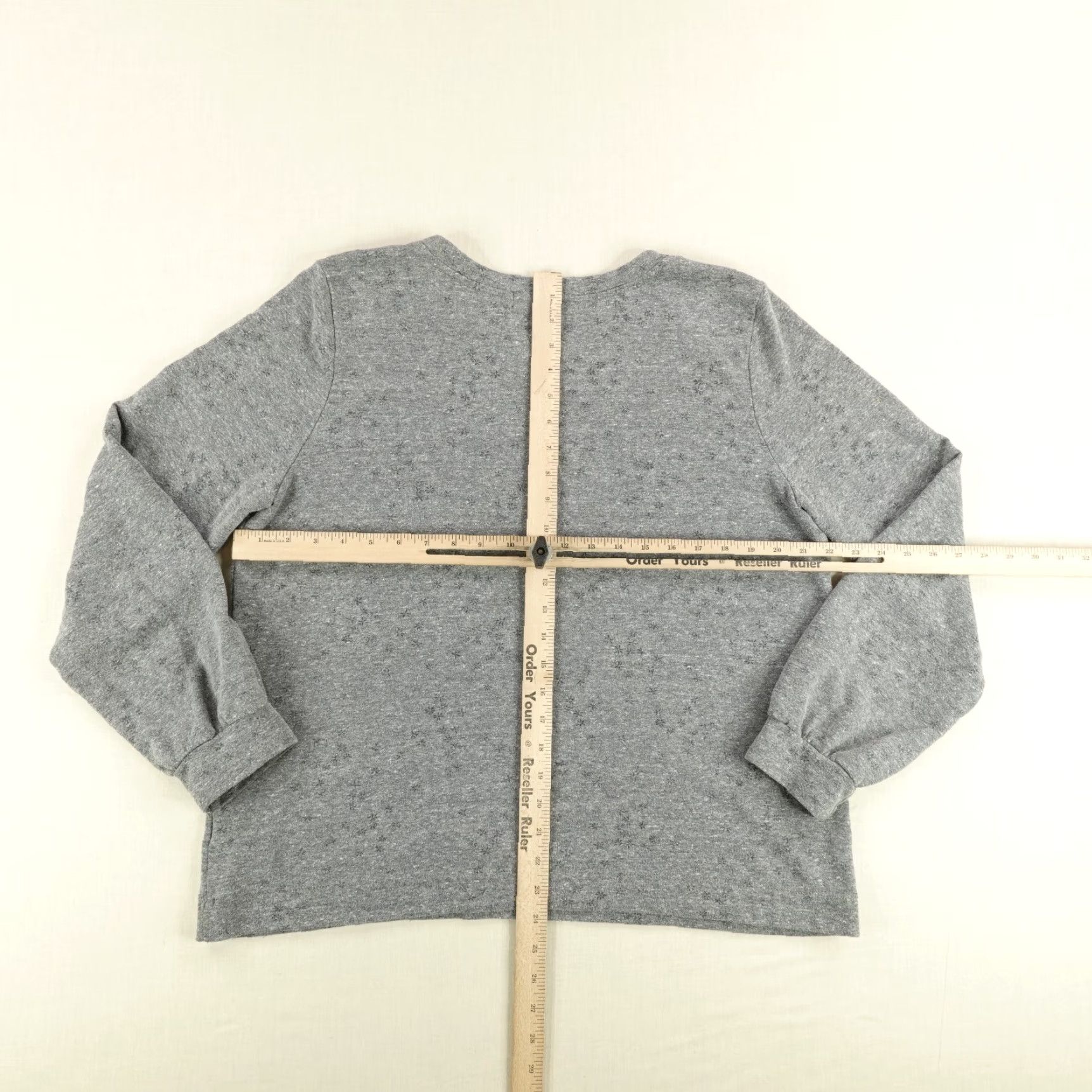 Anthropologie T.La Sweater Women Large Gray Pullover Crewneck Boho Terry Cloth Knit Size L / US 10 / IT 46 - 6 Thumbnail