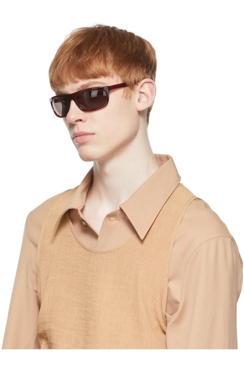 Our Legacy Shelter Sunglasses (Shiny Red Melange) Size ONE SIZE - 3 Thumbnail