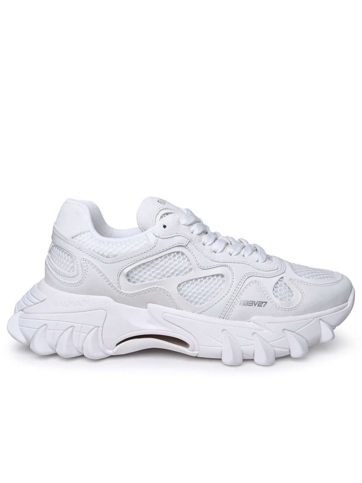 image of Balmain White Suede Blend Sneakers, Men's (Size 11)