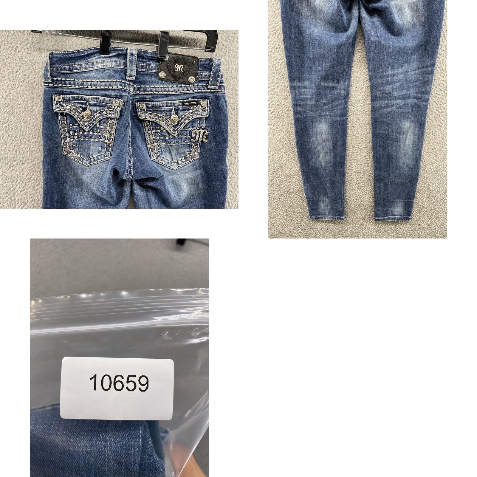 Miss Me Miss Me Jeans Skinny Flap Pocket Rhinestone Embroidered Beaded Jeans Women Size 26 Blue Denim Regular Girl Mens Womens Size 26" / US 2 / IT 38 - 9 Thumbnail
