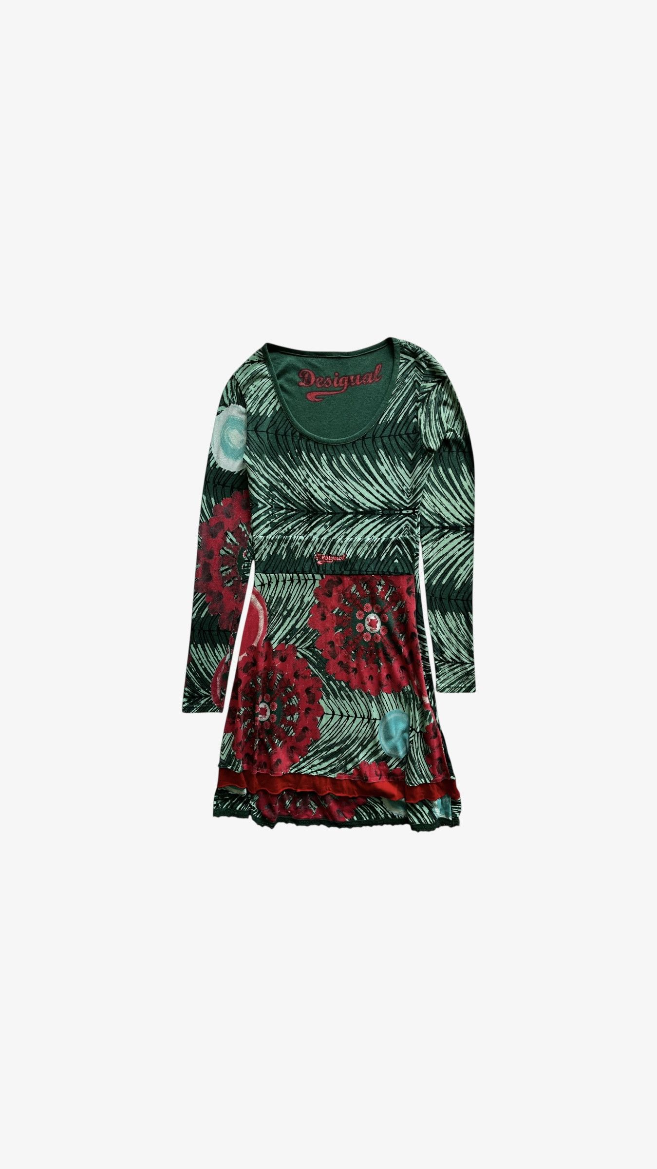 Desigual Vintage Y2K Women's Desigual Peacock & Floral Print Dress Size S / US 4 / IT 40 - 1 Thumbnail