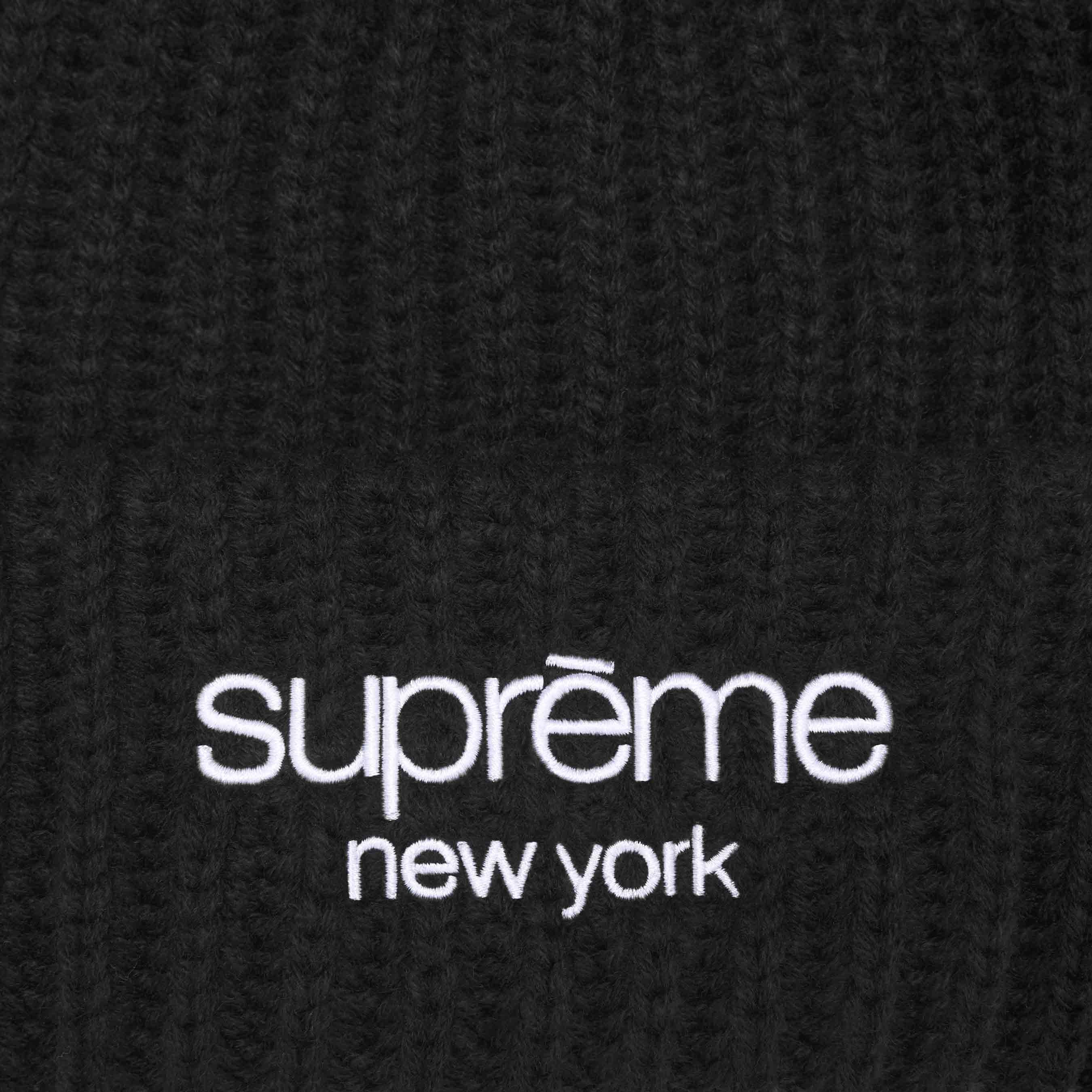 Supreme Supreme Classic Logo Chunky Ribbed Beanie (Black) Size ONE SIZE - 2 Thumbnail