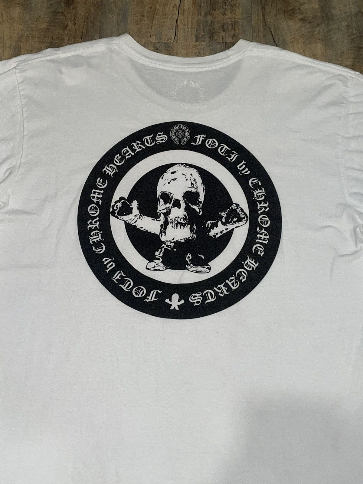Chrome Hearts RARE Chrome Hearts Foti Circle Skeleton Logo White Tee Size US L / EU 52-54 / 3 - 3 Thumbnail