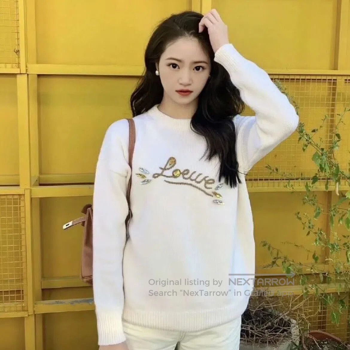 loewe embroidered logo knit sweater.