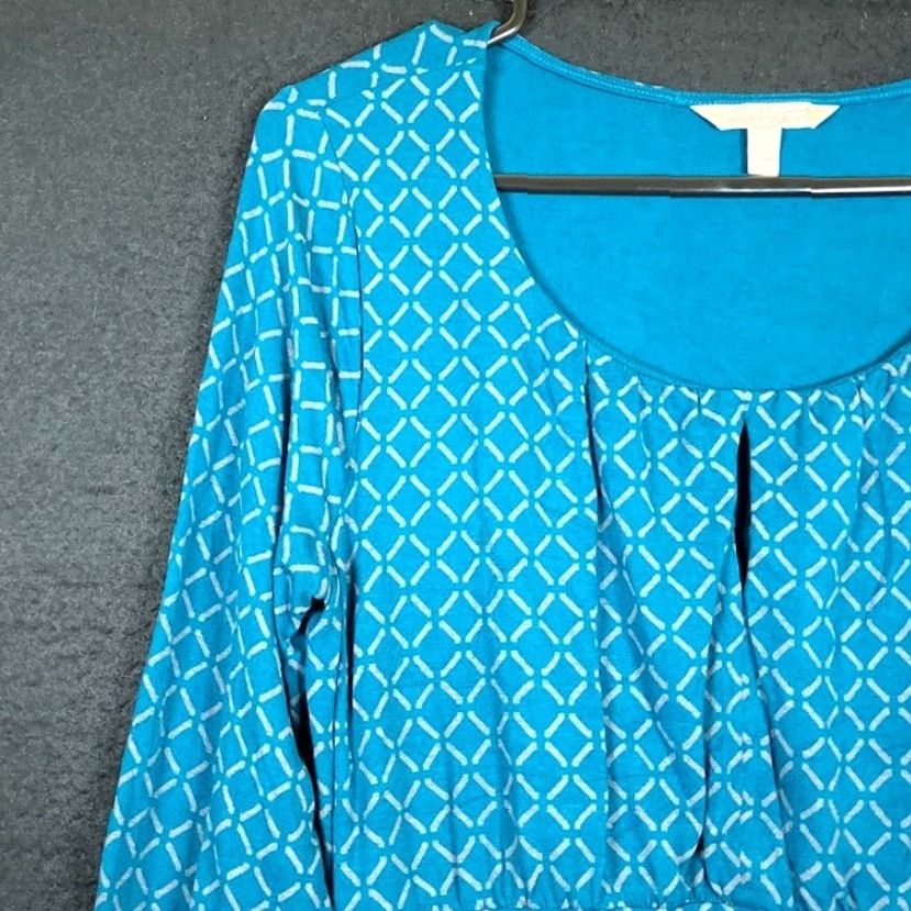 Banana Republic Banana Republic Blouse Womens Teal Pleated 3/4 Sleeve Ruched Silhouette Small Size S / US 4 / IT 40 - 4 Thumbnail