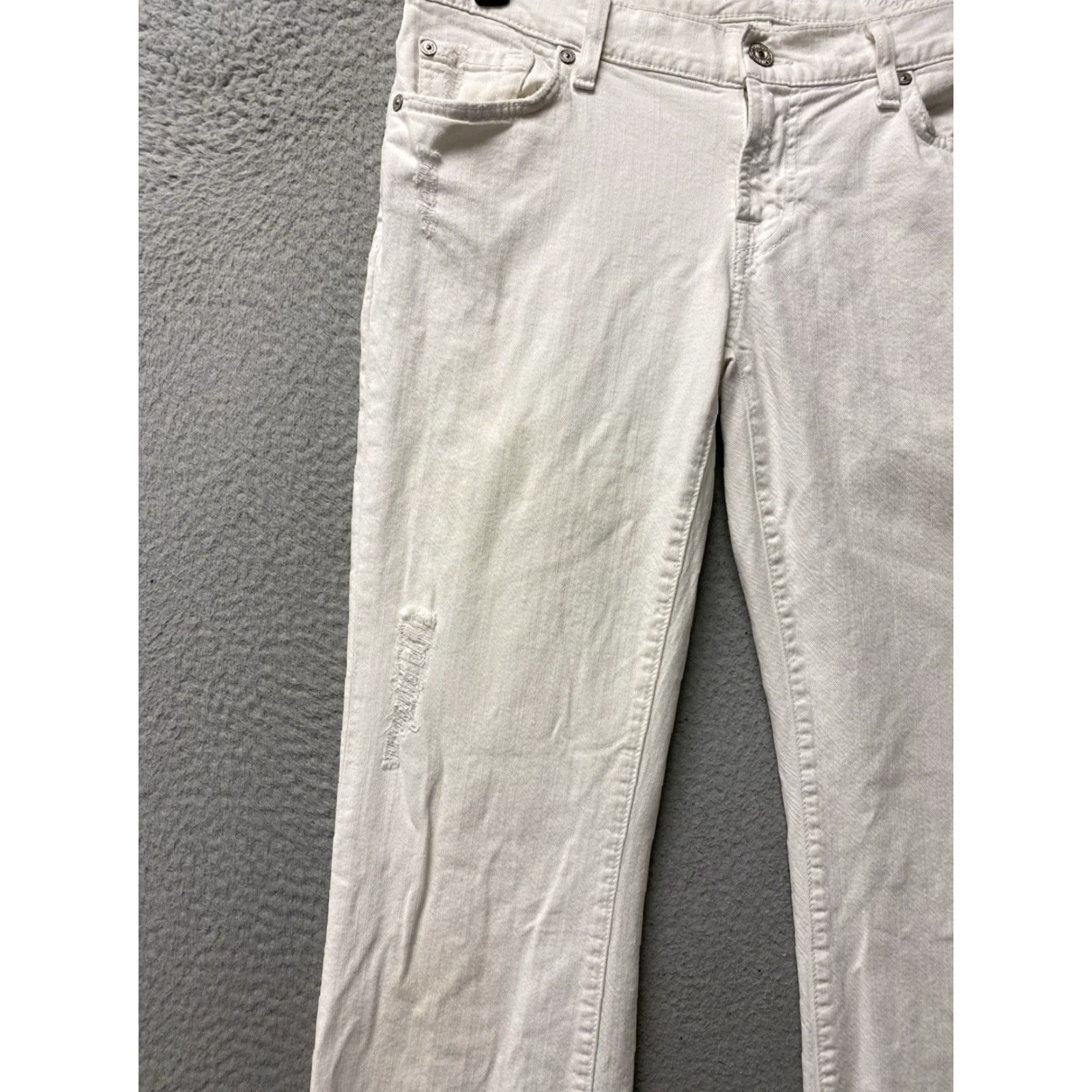 7 For All Mankind 7 For All Mankind Jeans Women 32x30 White Straight Bootcut Stretch /0302 Size 24" / US 00 / IT 34 - 3 Thumbnail