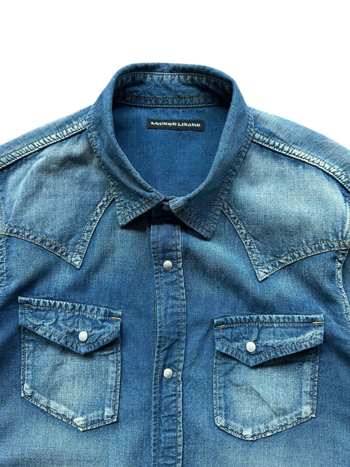 Hysteric Glamour 2000's Lounge Lizard stonewashed denim shirt Size US M / EU 48-50 / 2 - 6 Thumbnail