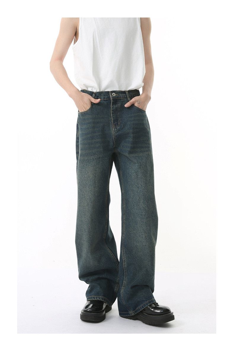 Japanese Brand Japanese retro straight leg distressed Vibe washed jeans Size US 32 / EU 48 - 1 Thumbnail