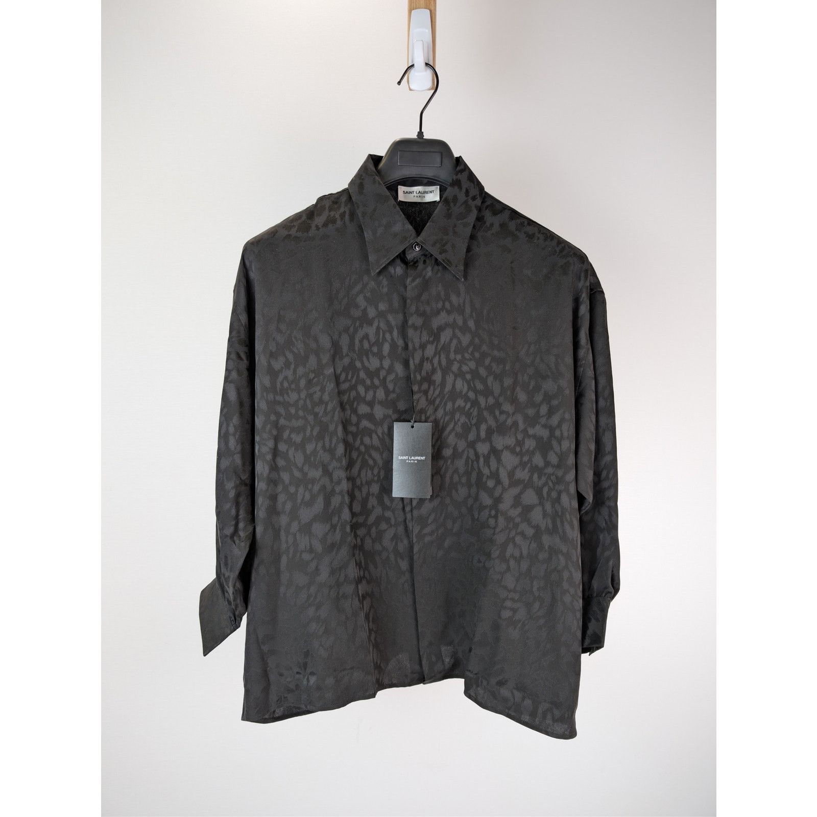 Saint Laurent Paris o1rshd1 Chemise Blouse Boxy Leopard Eclatant Shirt in Black Size US XS / EU 42 / 0 - 2 Thumbnail