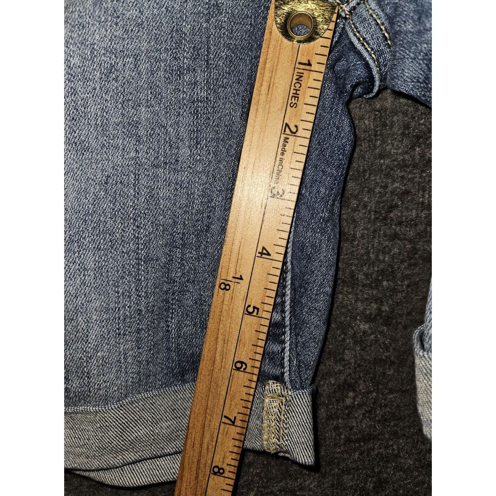 Denime Judy Blue Bermuda Shorts Womens XL Blue Denim Cuffed Stretch Casual JB15226LT Size 40" / US 18 - 5 Thumbnail
