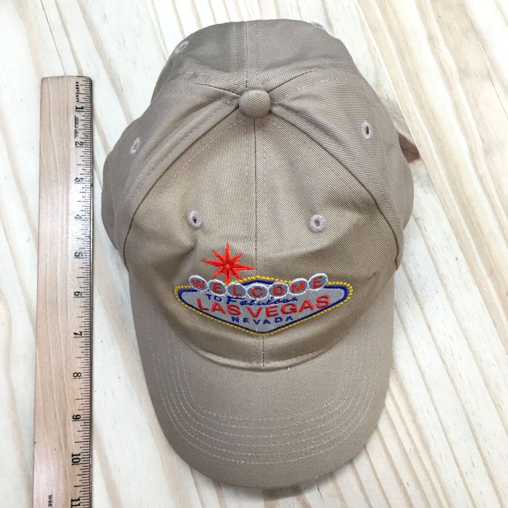 Vintage Las Vegas Baseball Cap - Beige Mens Casual Adjustable Cotton Size ONE SIZE - 3 Thumbnail