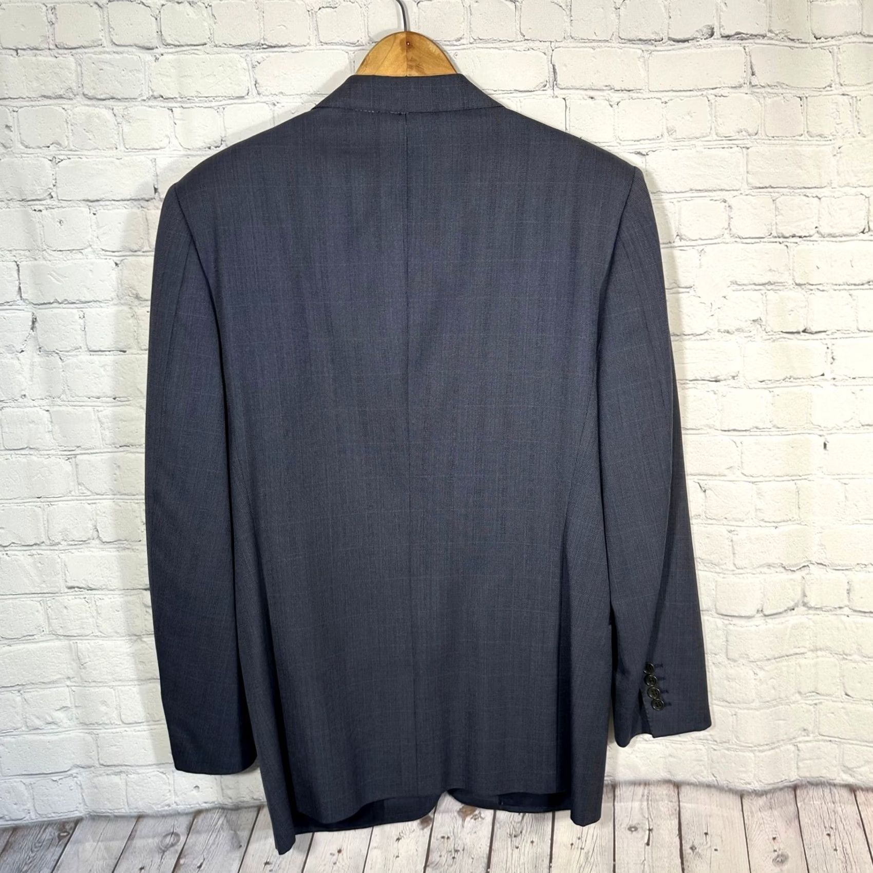 Canali Canali Milano for Raleighs Mens Sport Coat Gray Plaid Two-Button Notch Lapel Wool Blazer Jacket Regular Size 40 Mens Size 40R - 7 Thumbnail