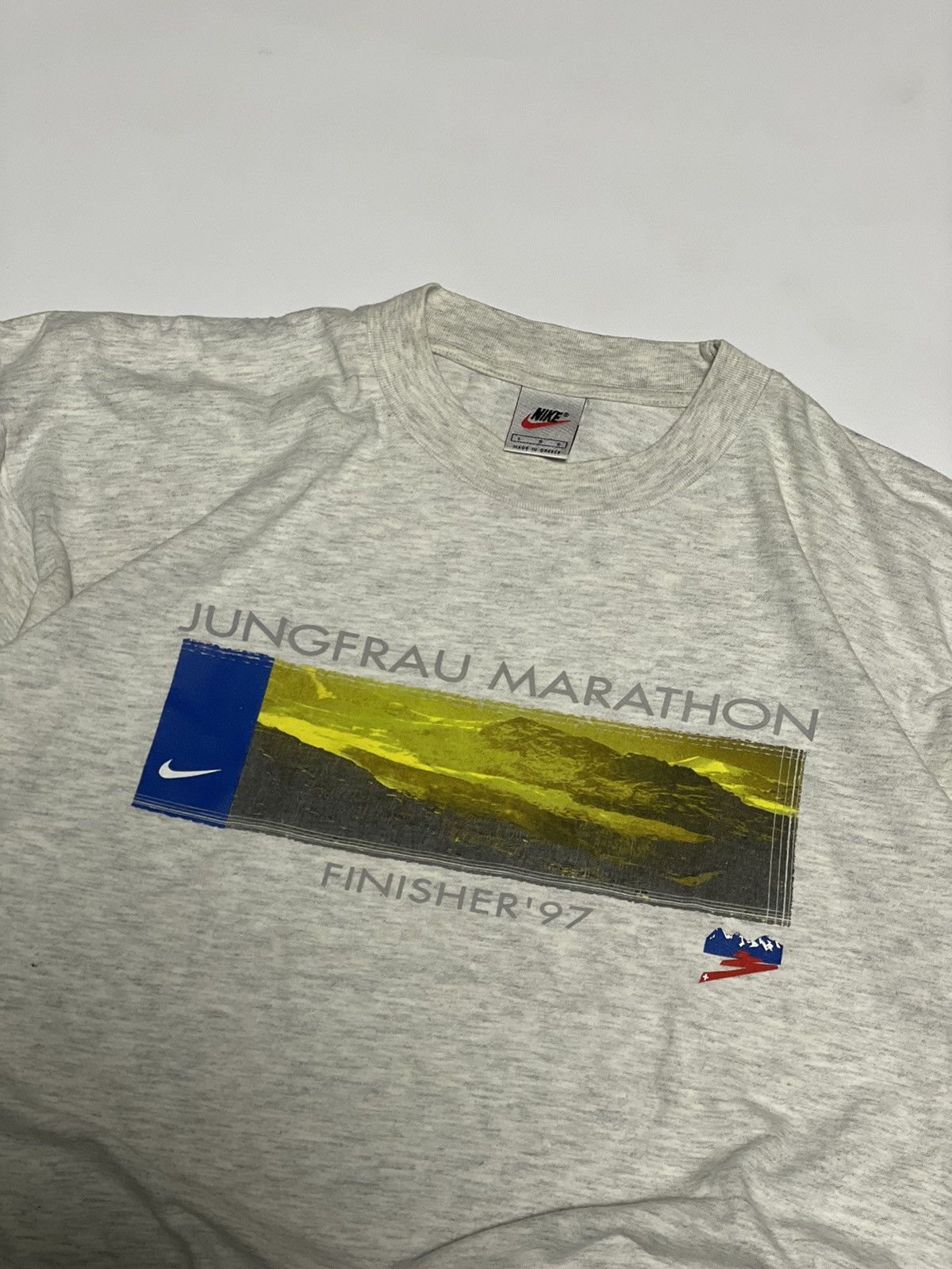 Nike × Vintage Nike 1997 Finisher Jungfrau Marathon Vintage Men's T-Shirt L Size US L / EU 52-54 / 3 - 3 Thumbnail