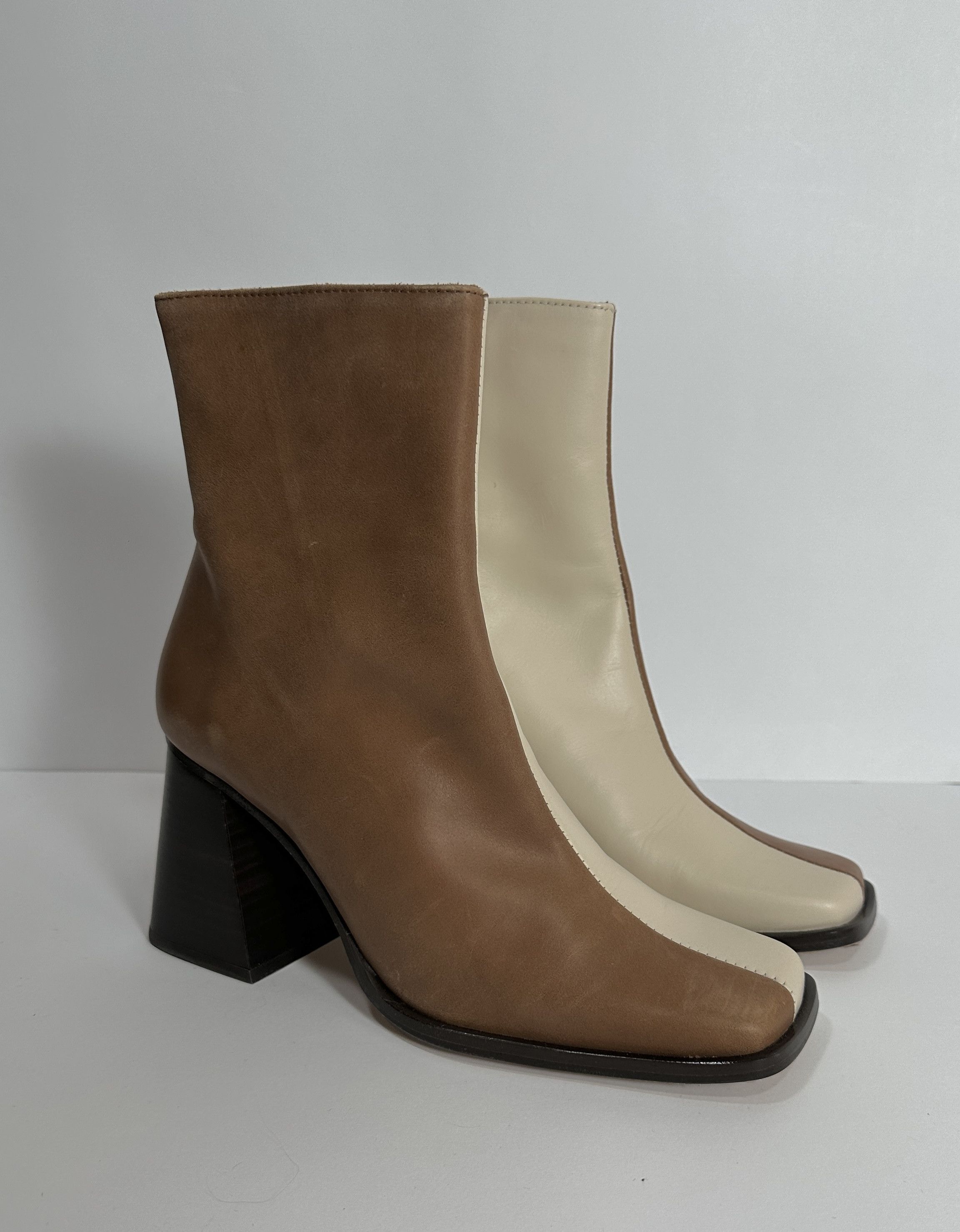 image of Alohas Ankle Boots South Bicolor Camel & Beige, Women's (Size 7)