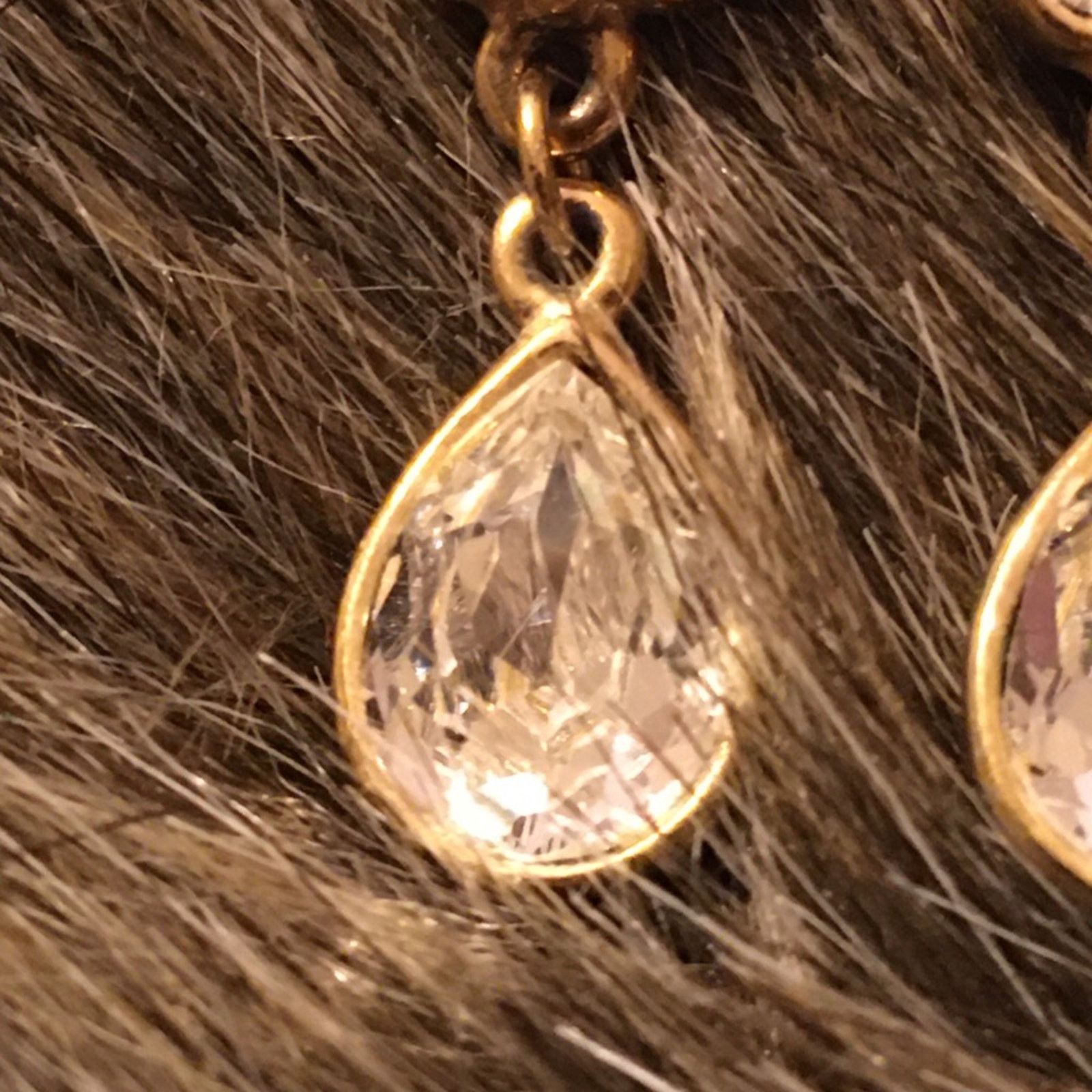 Vintage Vintage faceted clear stone dangle pierced earring Size ONE SIZE - 3 Thumbnail