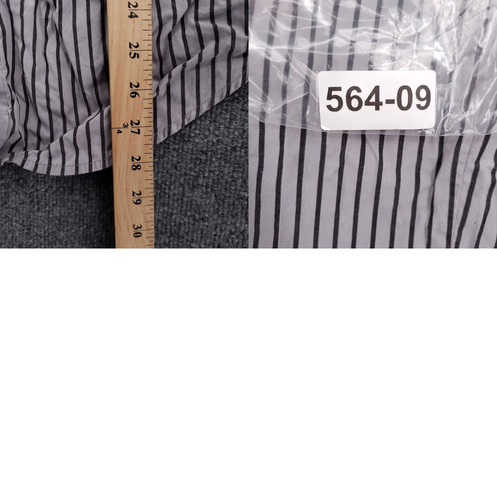 Guess GUESS Shirt Mens L Large Casual Button-Up Gray Striped Long Sleeves Cotton Womens Size L / US 10 / IT 46 - 8 Thumbnail