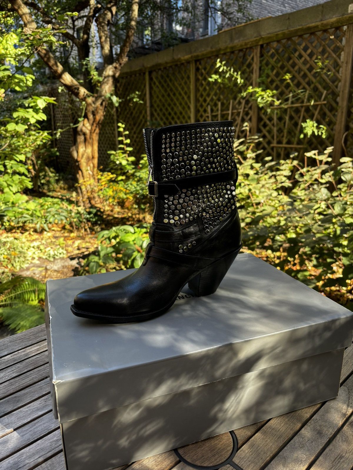 Celine SS19 Hedi Slimane Celine Studded Western Boots Size US 7 / EU 40 - 11 Thumbnail