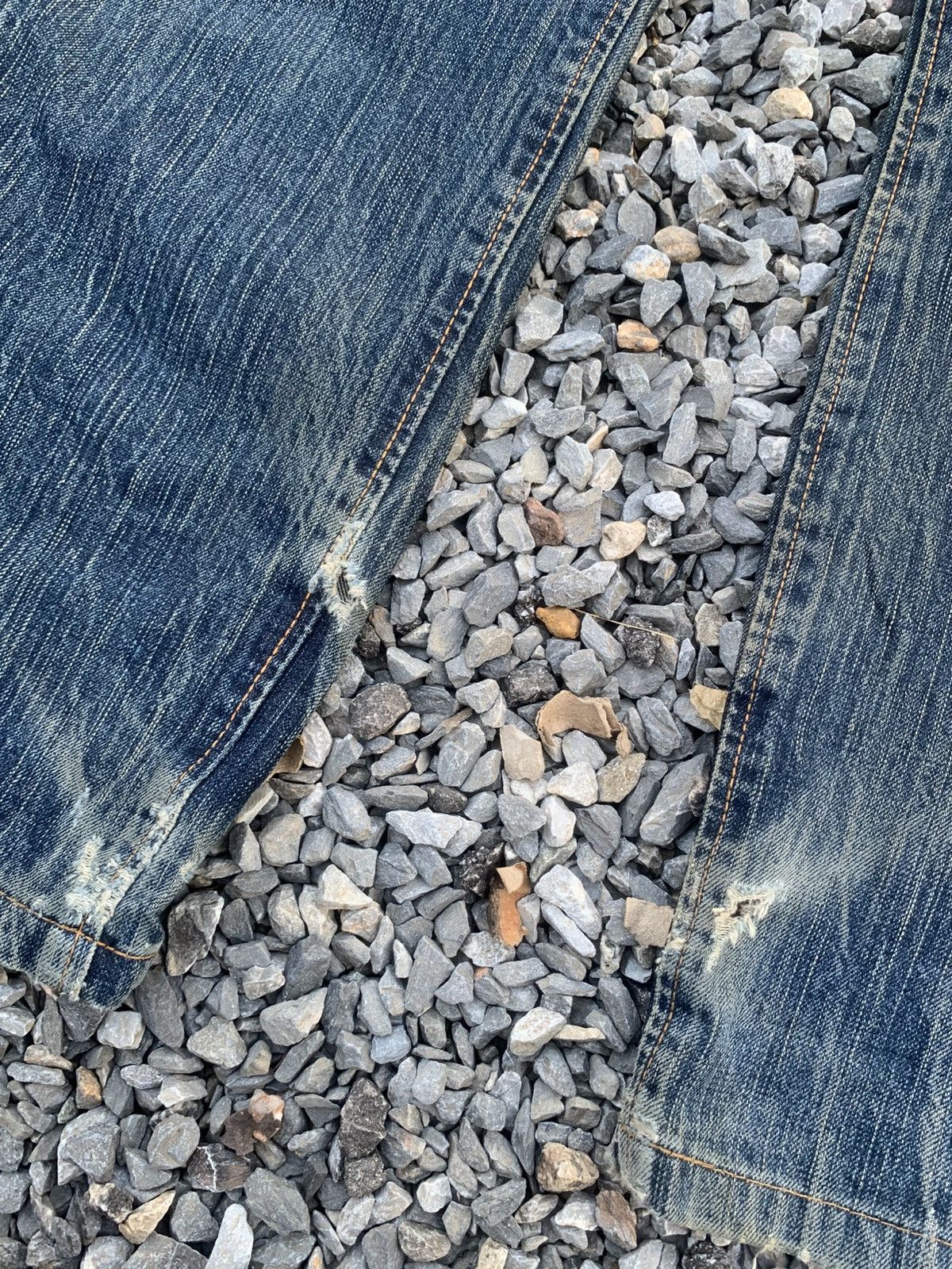 Kapital VINTAGE EDWIN 505z FADED & RUSTY SELVEDGE DISTRESSED DENIM Size US 30 / EU 46 - 22 Thumbnail