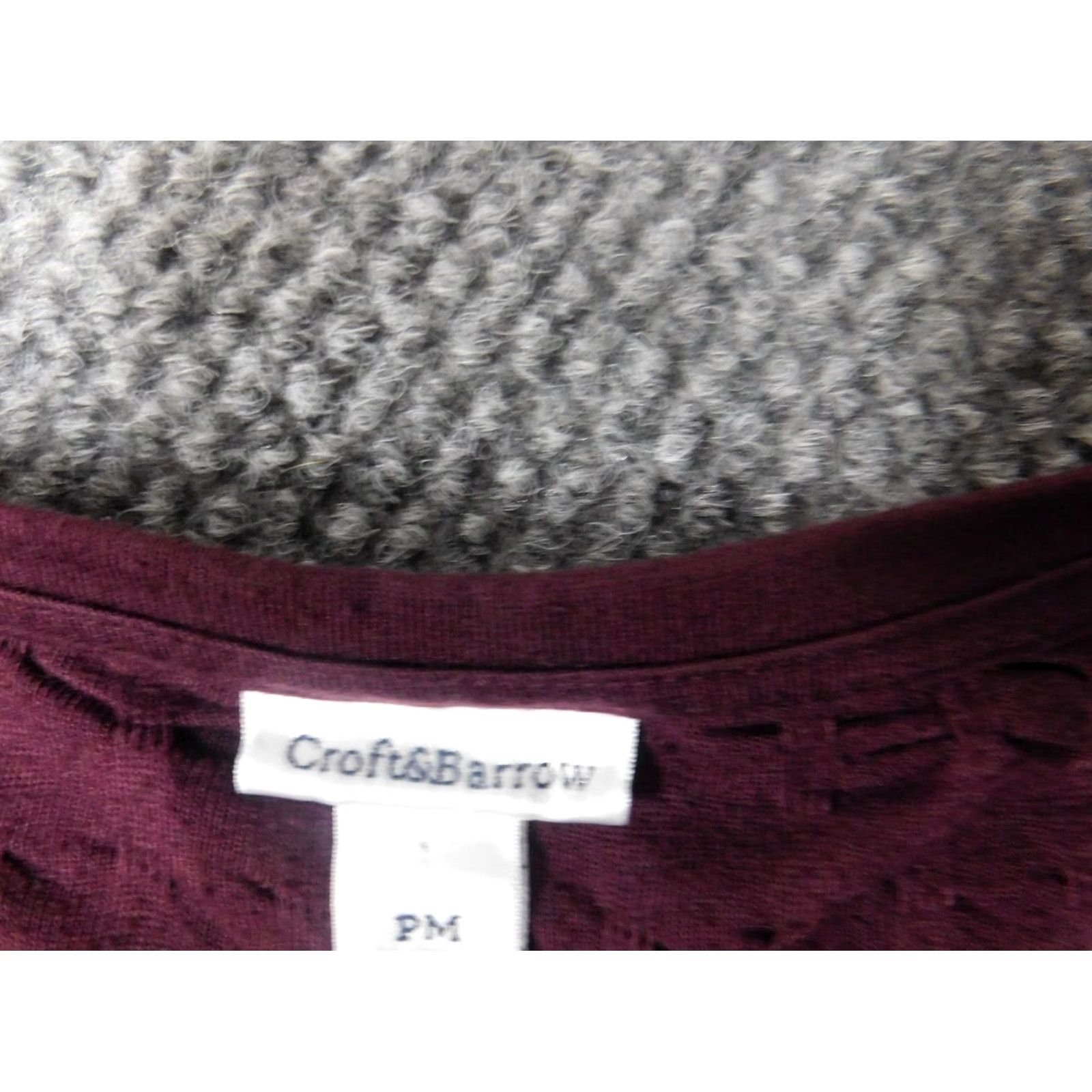 Croft & Barrow Croft & Barrow Womens Blouse Petites PM Purple V-Neck Long Sleeve Pullover Casual Button Polyester Down Stretch Regular Basic Shirt Womens Size M / US 6-8 / IT 42-44 - 5 Thumbnail