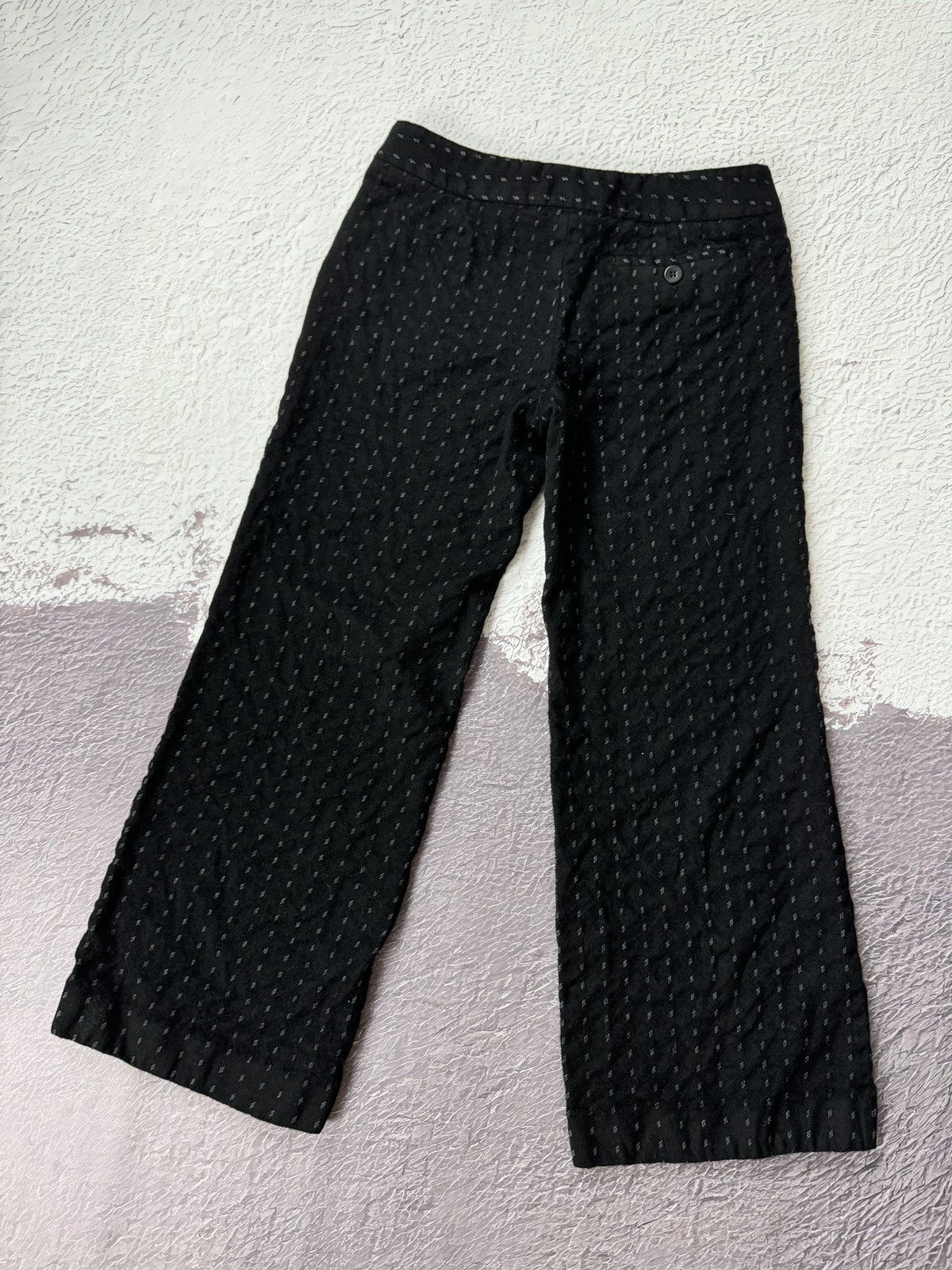 Armani Emporio Armani black wool striped wide bootcut pants Size 30" / US 8 / IT 44 - 2 Thumbnail