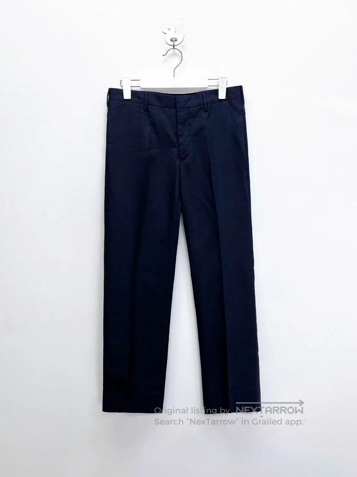 Prada Prada Navy Blue Back Pocket Tag Letter Logo Suit Trousers| Size US 28 / EU 44 - 1 Thumbnail